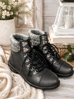 Cliffs White Mountain Black And Grey Sweater Accent Pathfield Boots Size 6.5